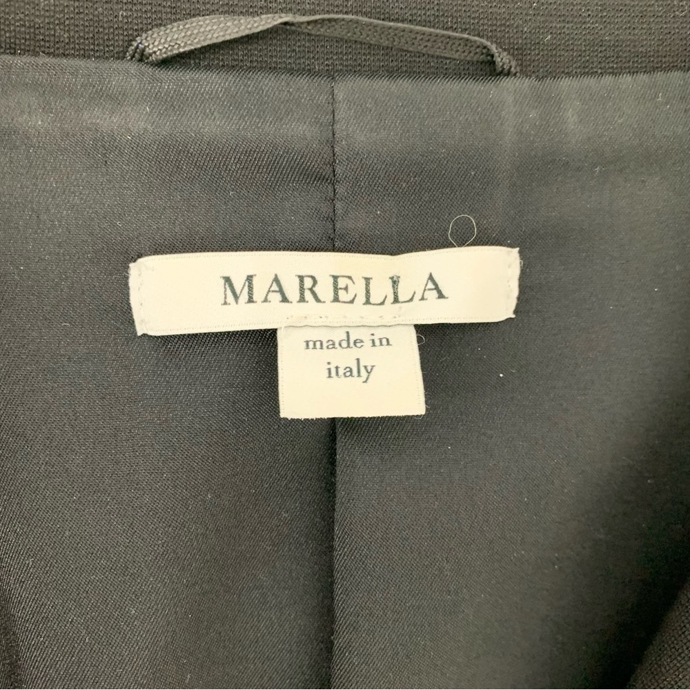 Marella Blazer Black Zip Accents Button Sz 12 Classic Elegant Office Italy - Picture 9 of 14